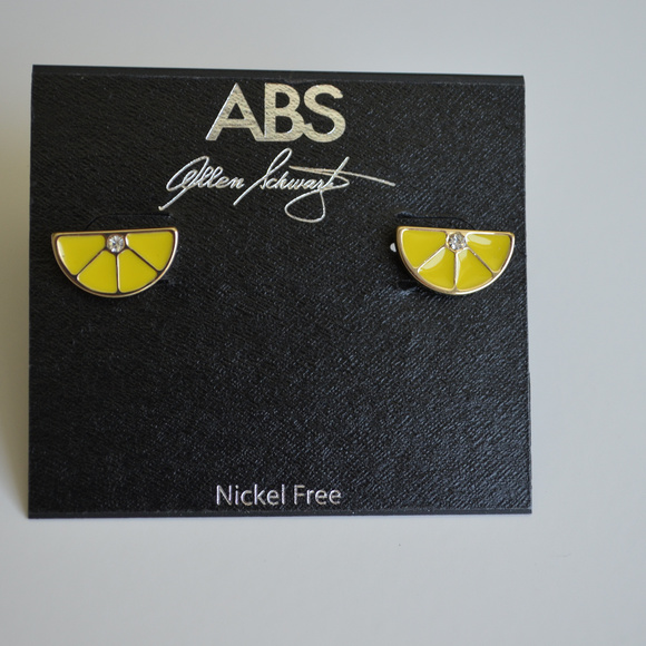 ABS Allen Schwartz Lemon Slice Stud Earrings - Picture 5 of 6